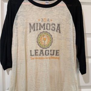 Mimosa League Raglan Long Sleeve Tee - Cream/Black